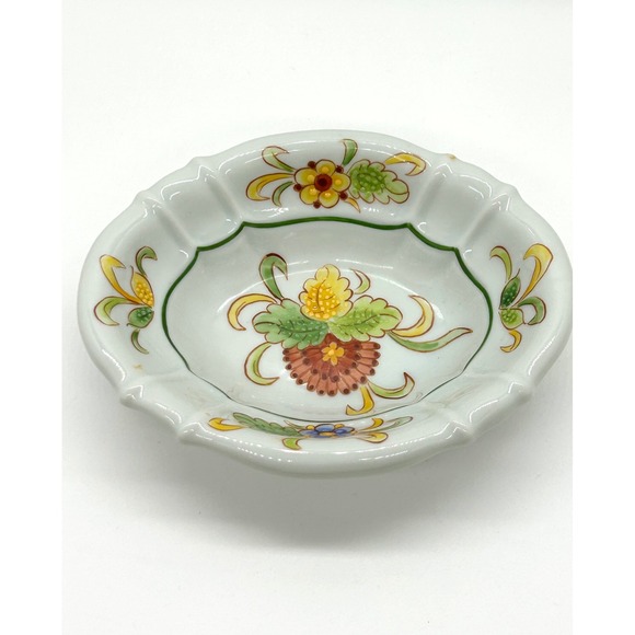 Sherle Wagner Other - Sherle Wagner Italy Hand Painted Floral Porcelain Scalloped Soap Trinket Dish